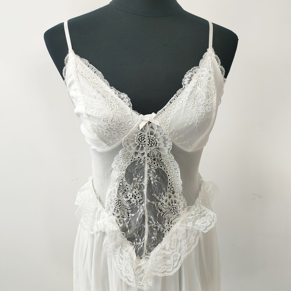 Camisola Sexy Branca de Renda  - Babydoll Chemise Night avaliação e preço